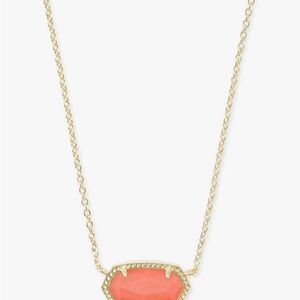 Elegant Gold and Coral Pendant Necklace
